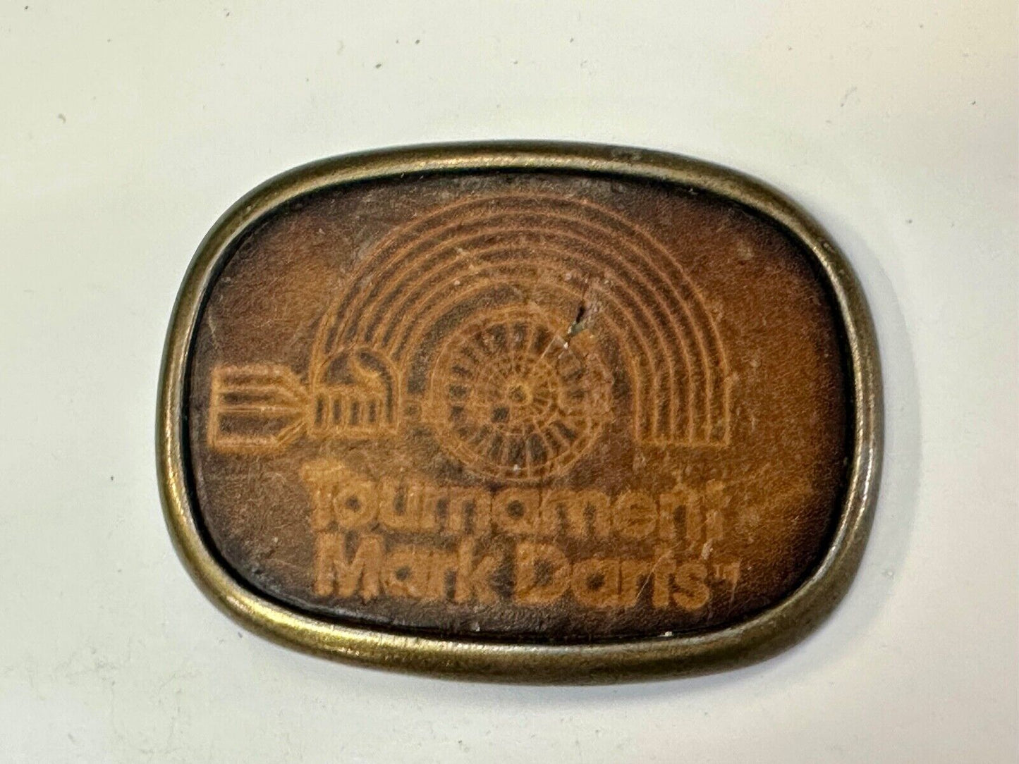 Tournament Mark Darts Leather & Metal Dart board game Belt Buckle