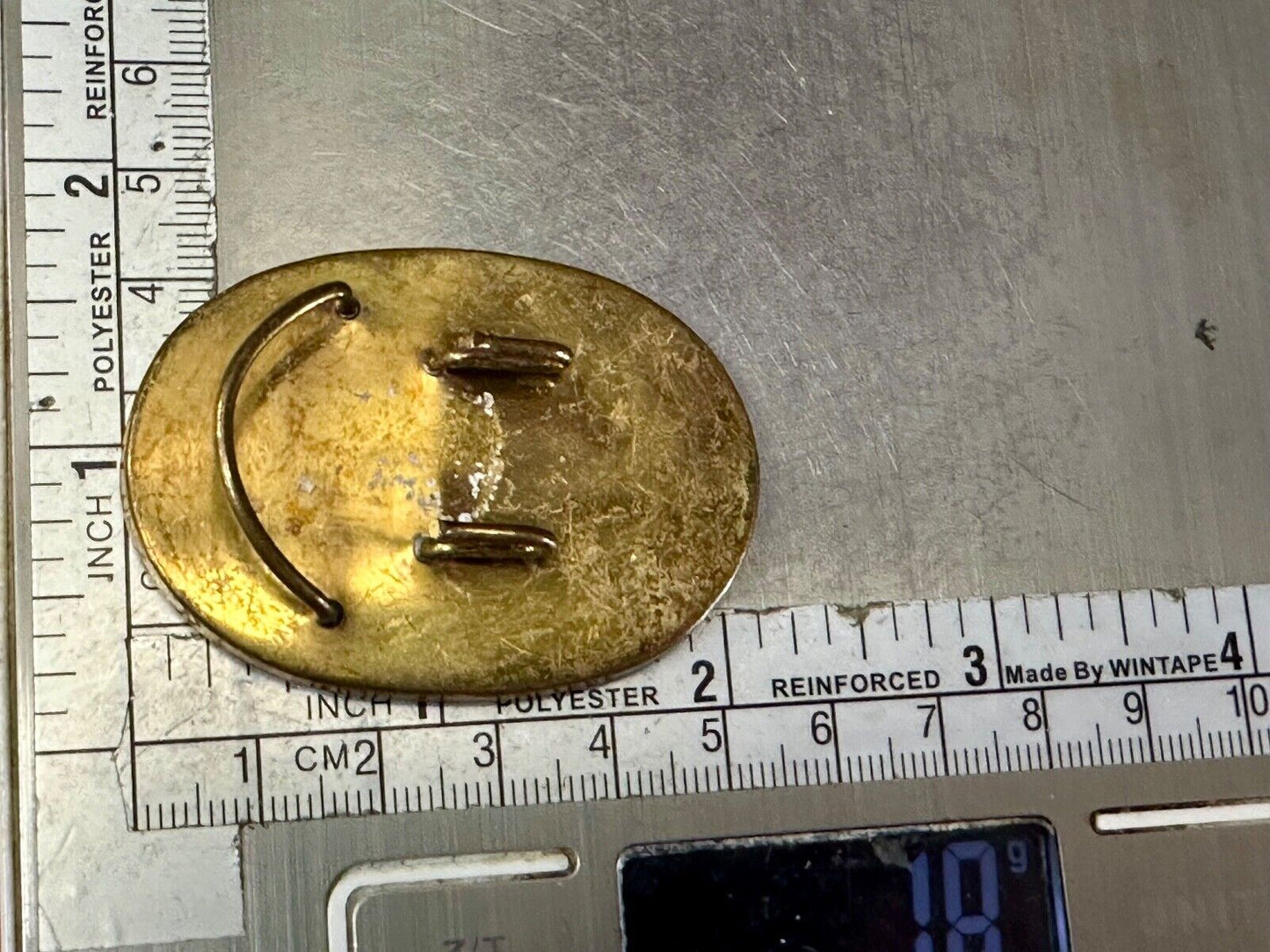 Artisan Stone and Solid Brass Art Belt Buckle