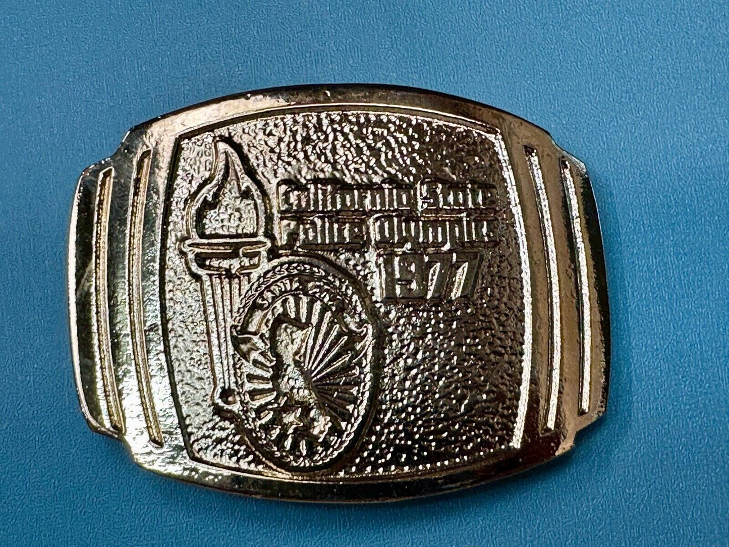 Vintage California State Police Olympics 1977 belt buckle