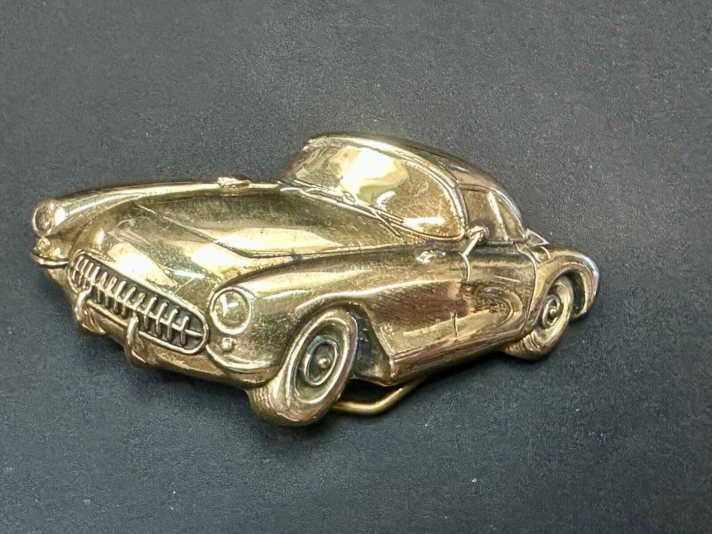 1st Generation Corvette Solid Brass Car Collectors Baron Belt Buckle 1979