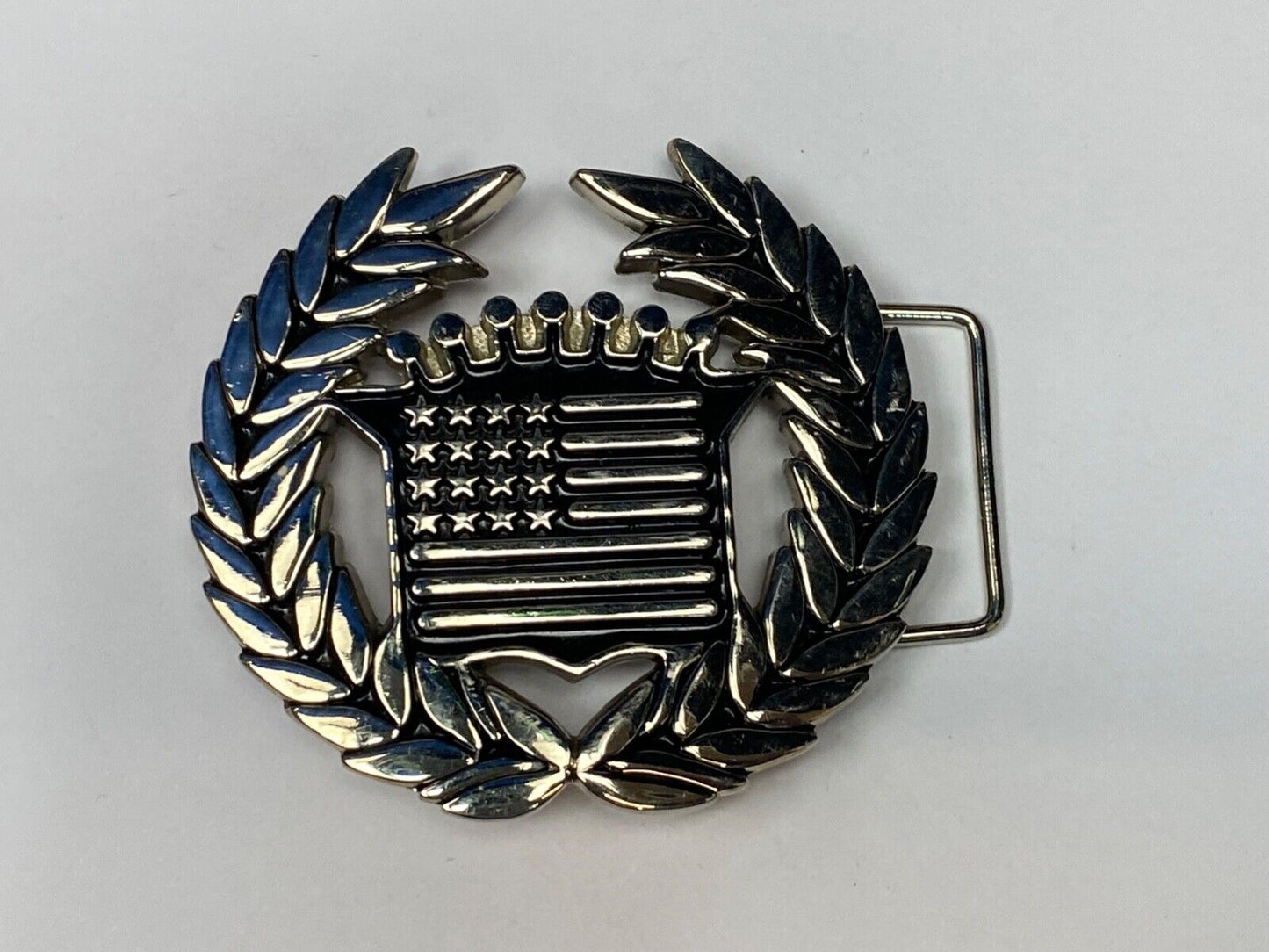 Vintage Cadillac Emblem Flag Chrome Large Belt Buckle Famous Stars And Straps