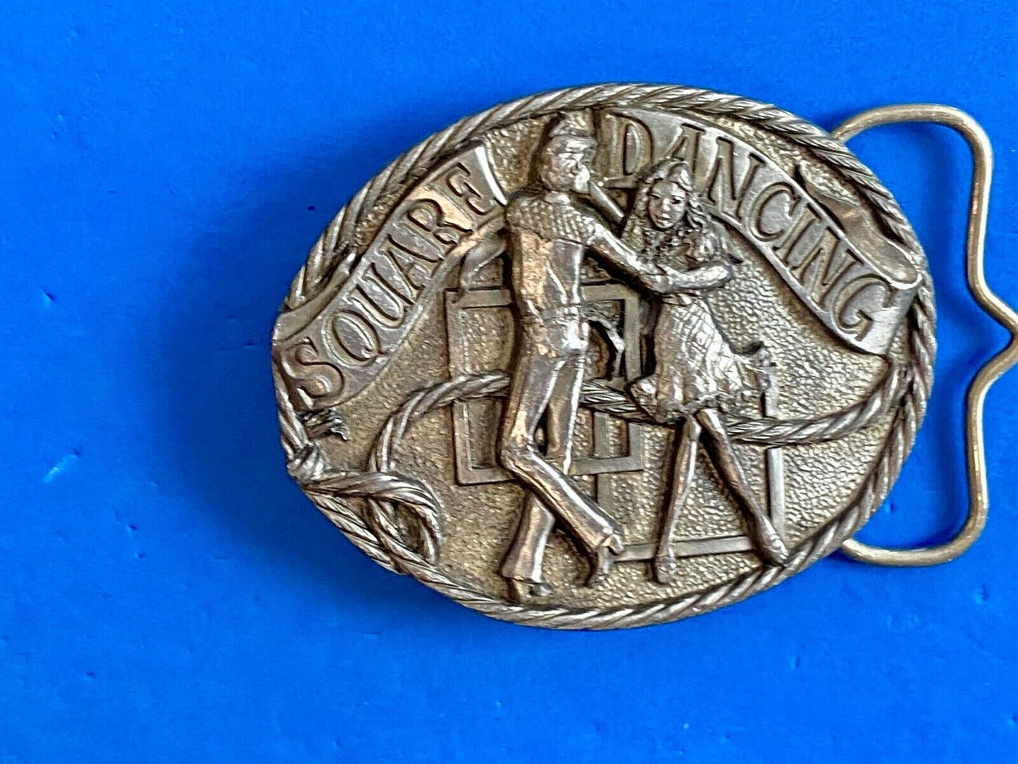 vintage 1986 Romantic Couple square dancing C+J INC belt buckle