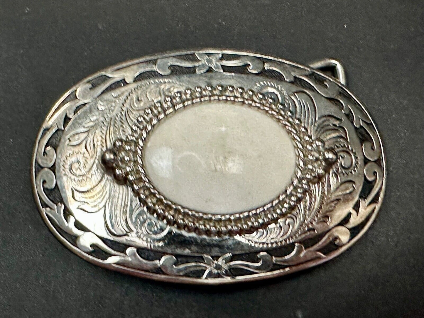 30 by 40mm SCOLECITE Cabochon Cab Stone Centerpiece on Western Belt Buckle