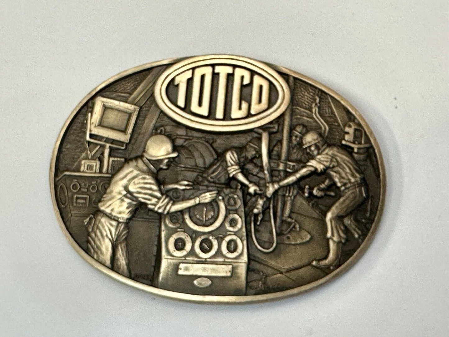 Totco Instruments Co Manufacturing vintage ADM solid brass belt buckle