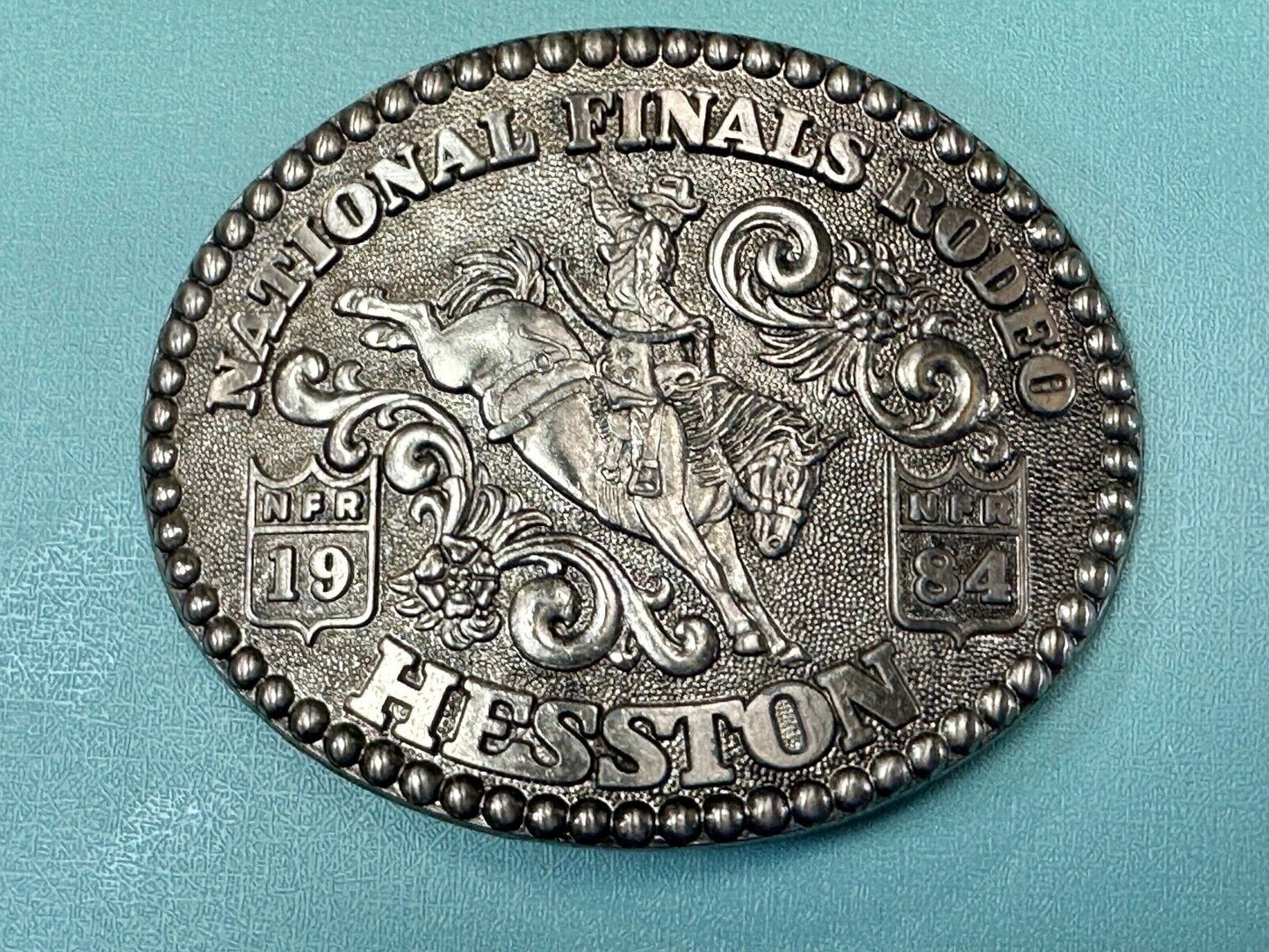 1984 Hesston National Finals Rodeo NFR Limited Edition Collectors Belt Buckle