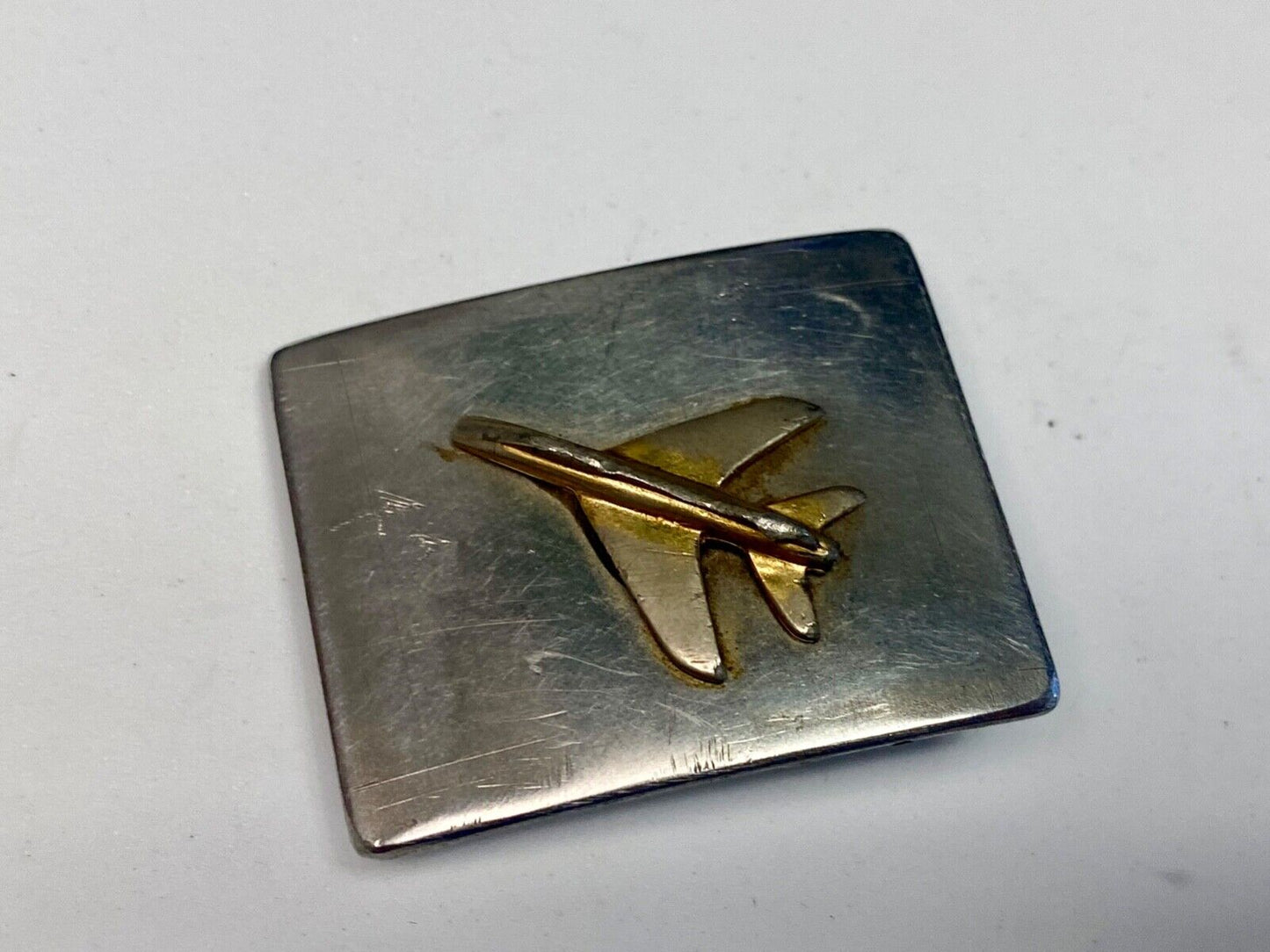 Artisan Two Tone Airplane USAF Jet Fighter Plane Rectangular 2" Belt Buckle