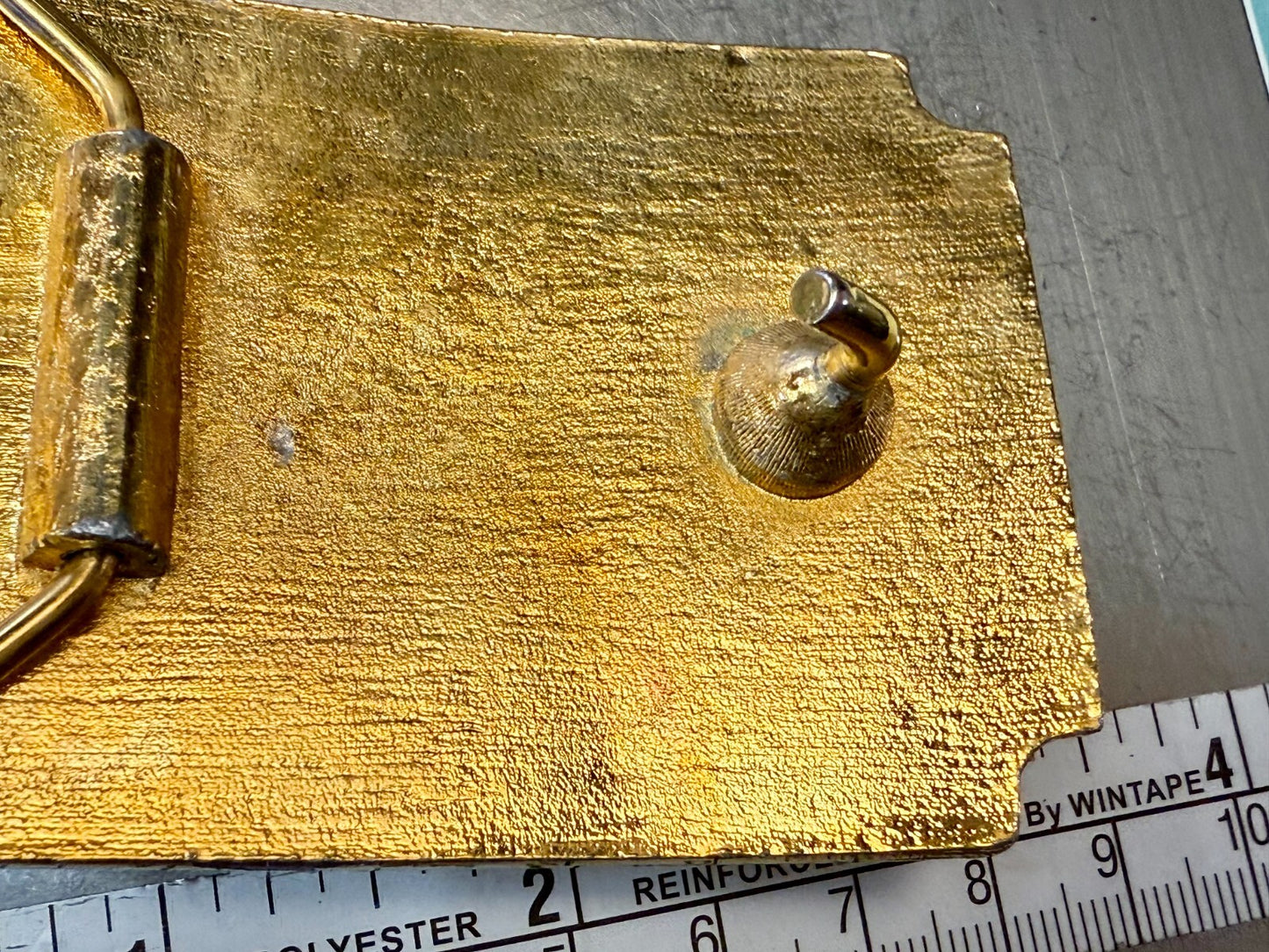 Bicentennial Spirit of America 1776-1976 Gold Color Commemorative Belt Buckle