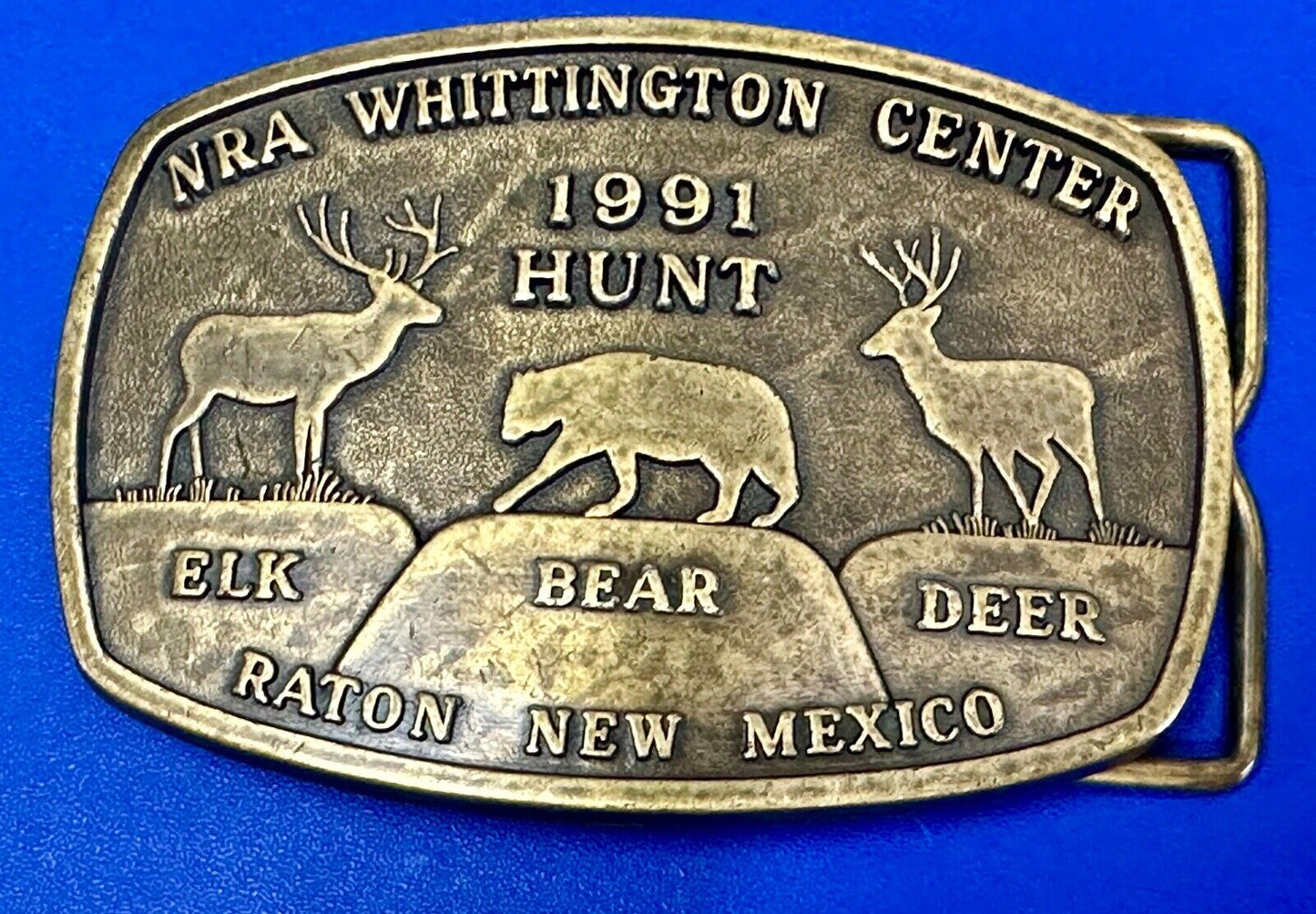 1991 Hunt Raton New Mexico vintage belt buckle from NRA Whittington Center