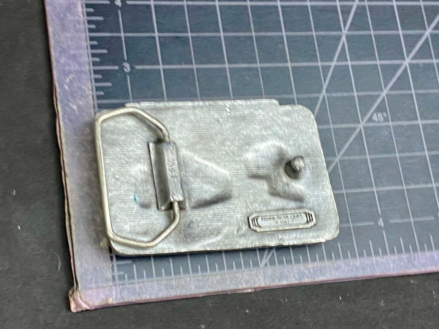 Vintage 1987 Railroads Built America Belt Buckle, RR Train Steam Engine