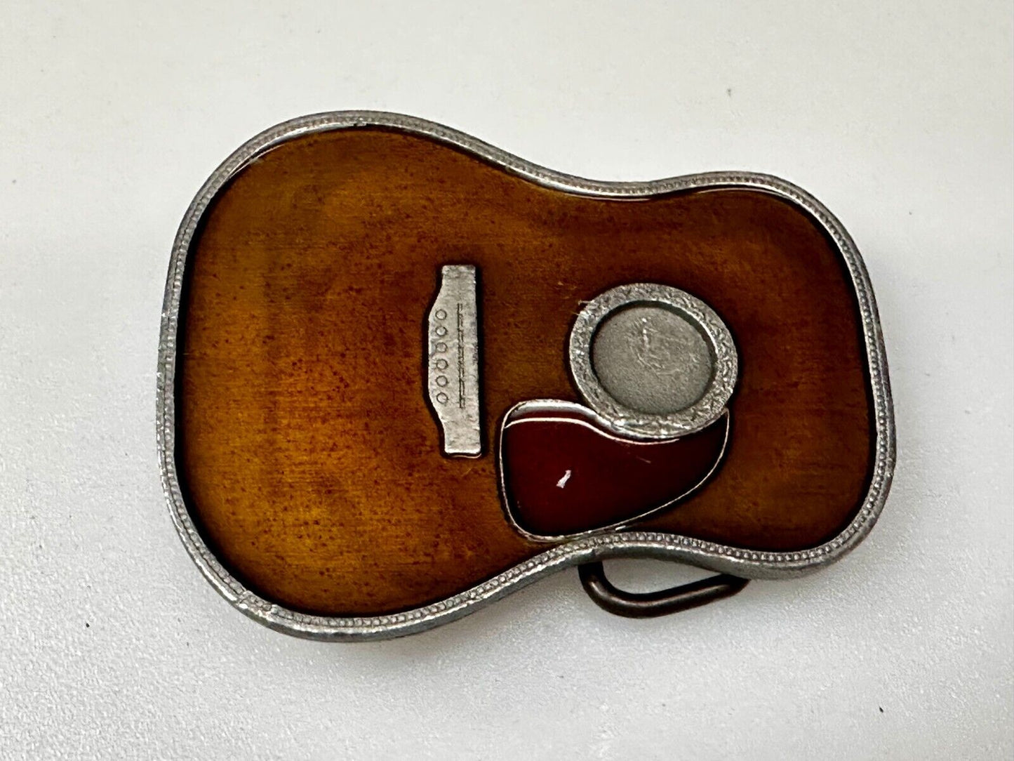 Acoustic Guitar Body Shaped Music Realistic Brown Bergamot N-261 Belt Buckle