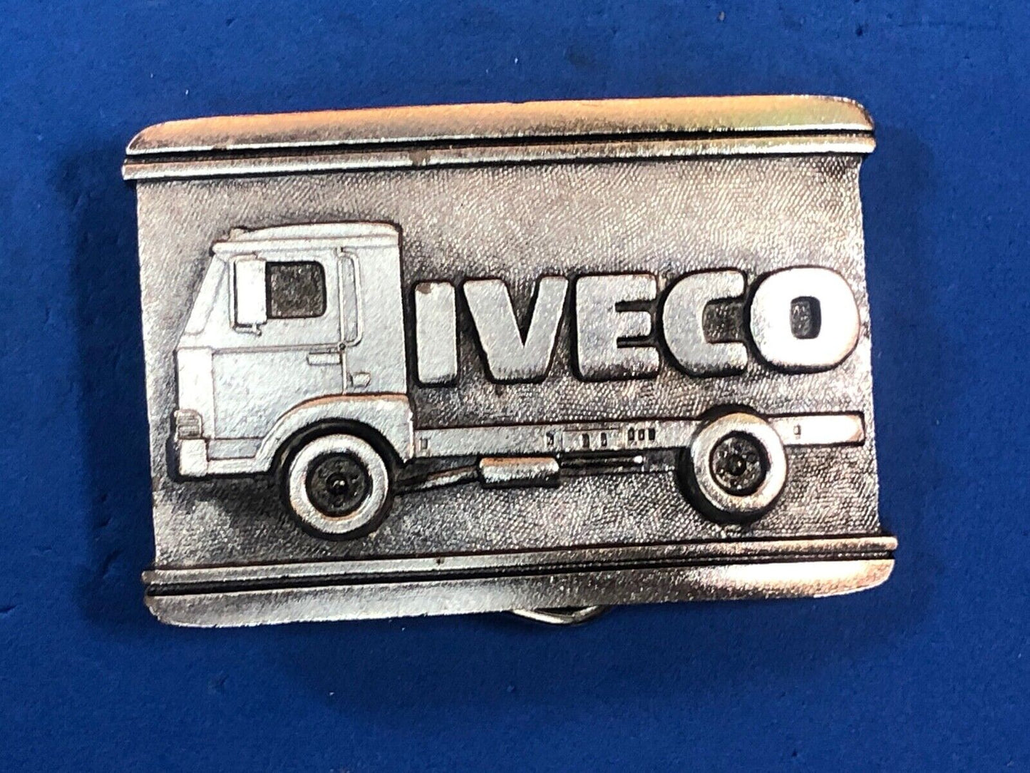 Vintage 1984 Limited Edition IVECO Flat bed trucking roll container belt buckle
