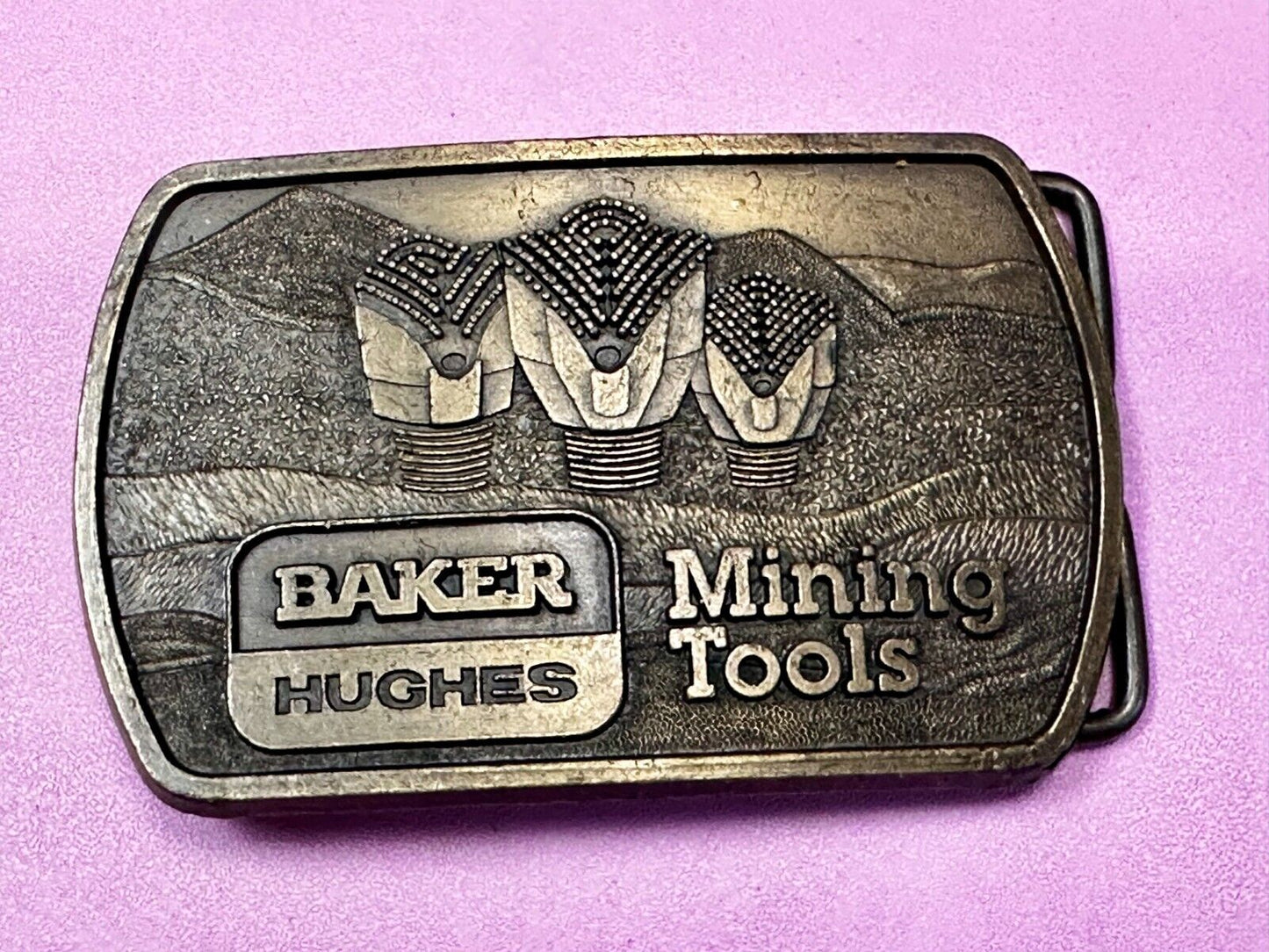 Baker Hughes Mining Tools Mine Drilling Bit Head Advertisement Belt Buckle -1991