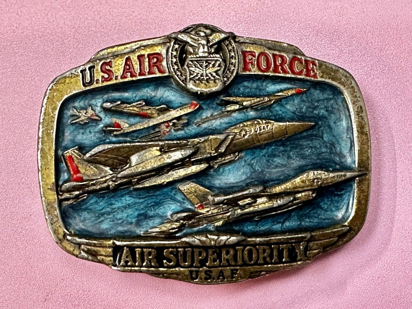 USAF Air Force Air Superiority Vintage 1989 The Great American Belt Buckle Co