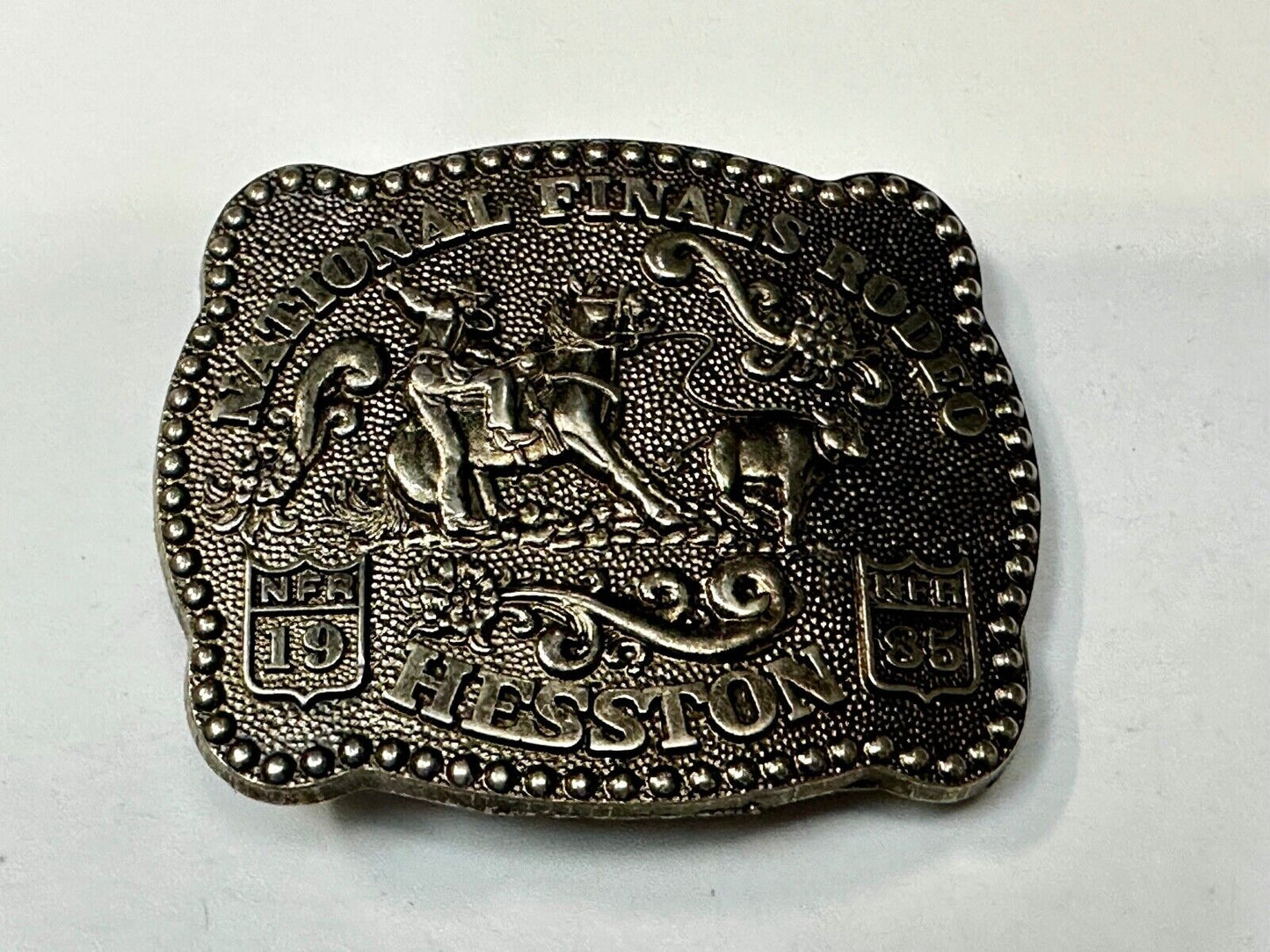 1985 NFR National Finals Rodeo Youth Size Hesston Commemorative Belt Buckle