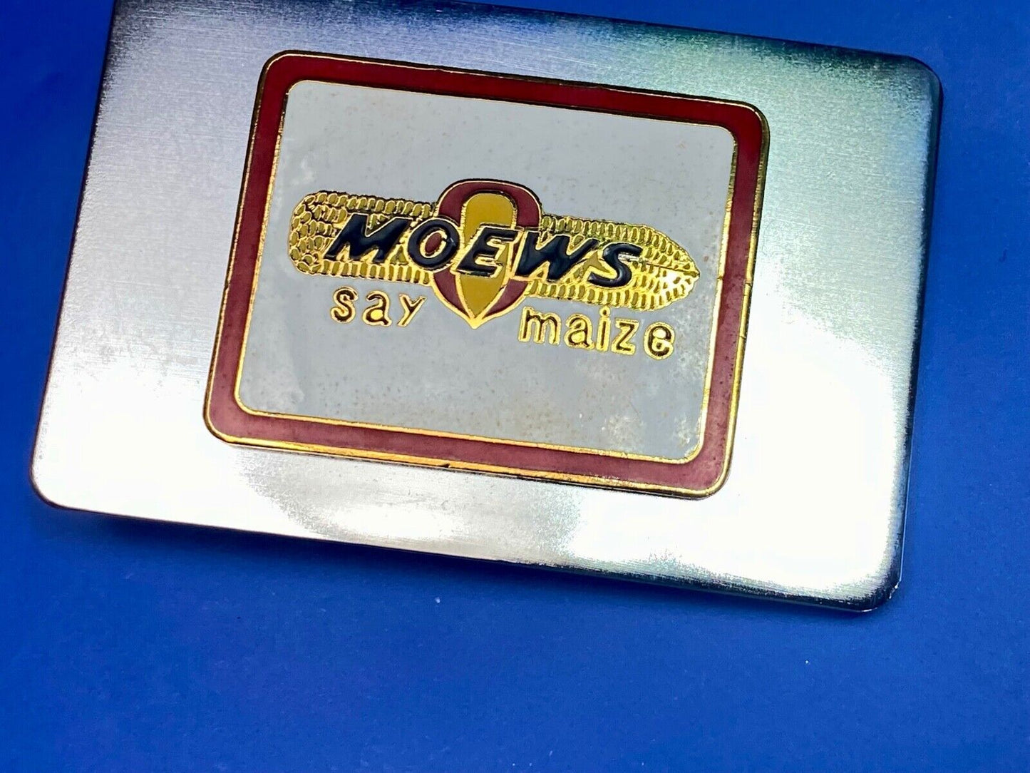 Nos Moews Corn Maize Moews Seed Company Granville Il Rectangular Belt Buckle