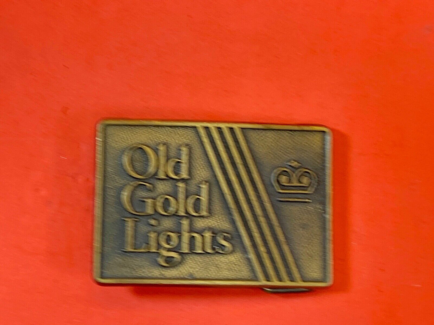 Vintage Advertising Old Gold Lights Tobacco Cigarette Company Belt Buckle Ldl