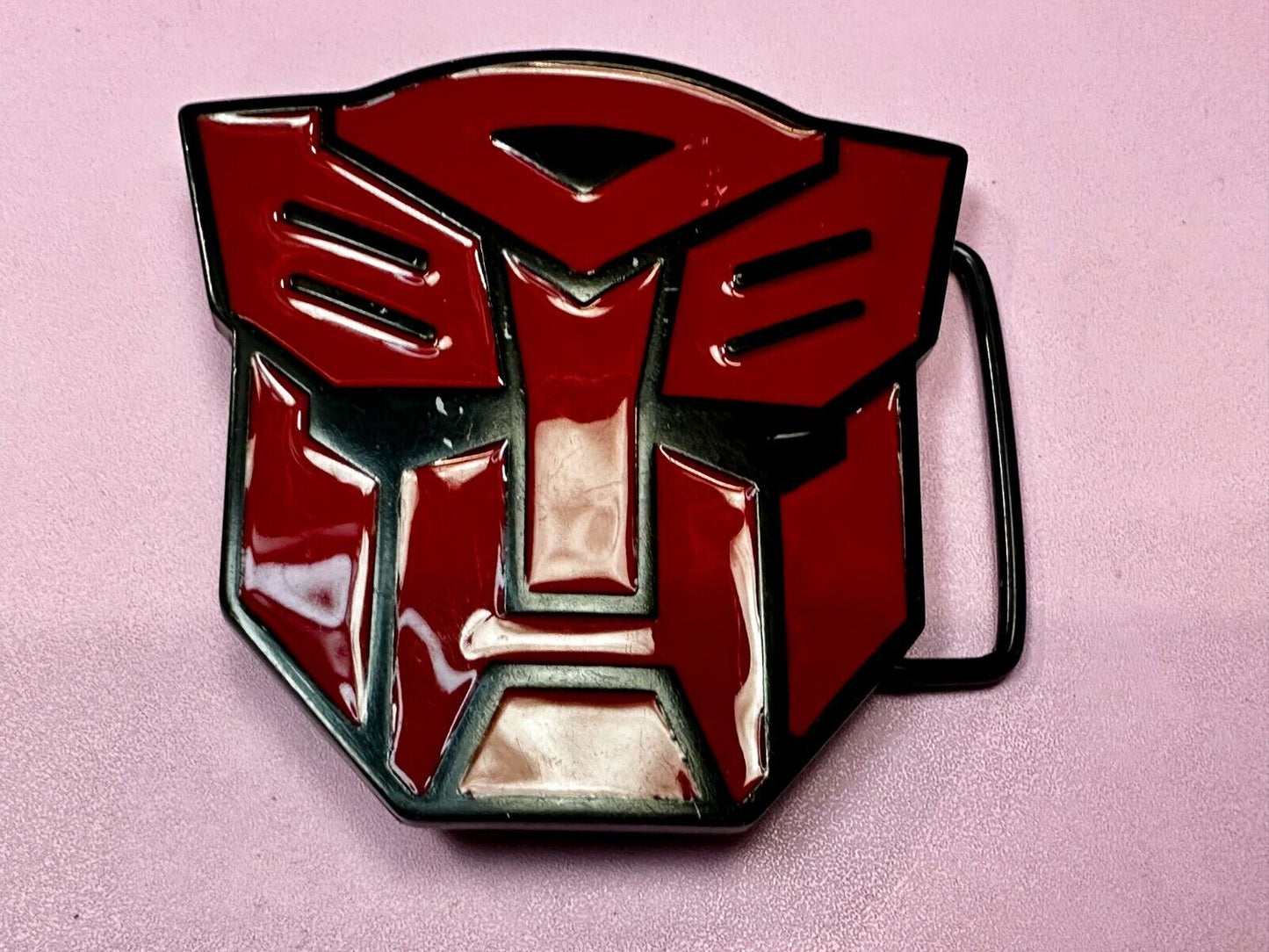 The Transformers Autobot More Than Meet The Eyes Symbol Red Cutout Belt Buckle