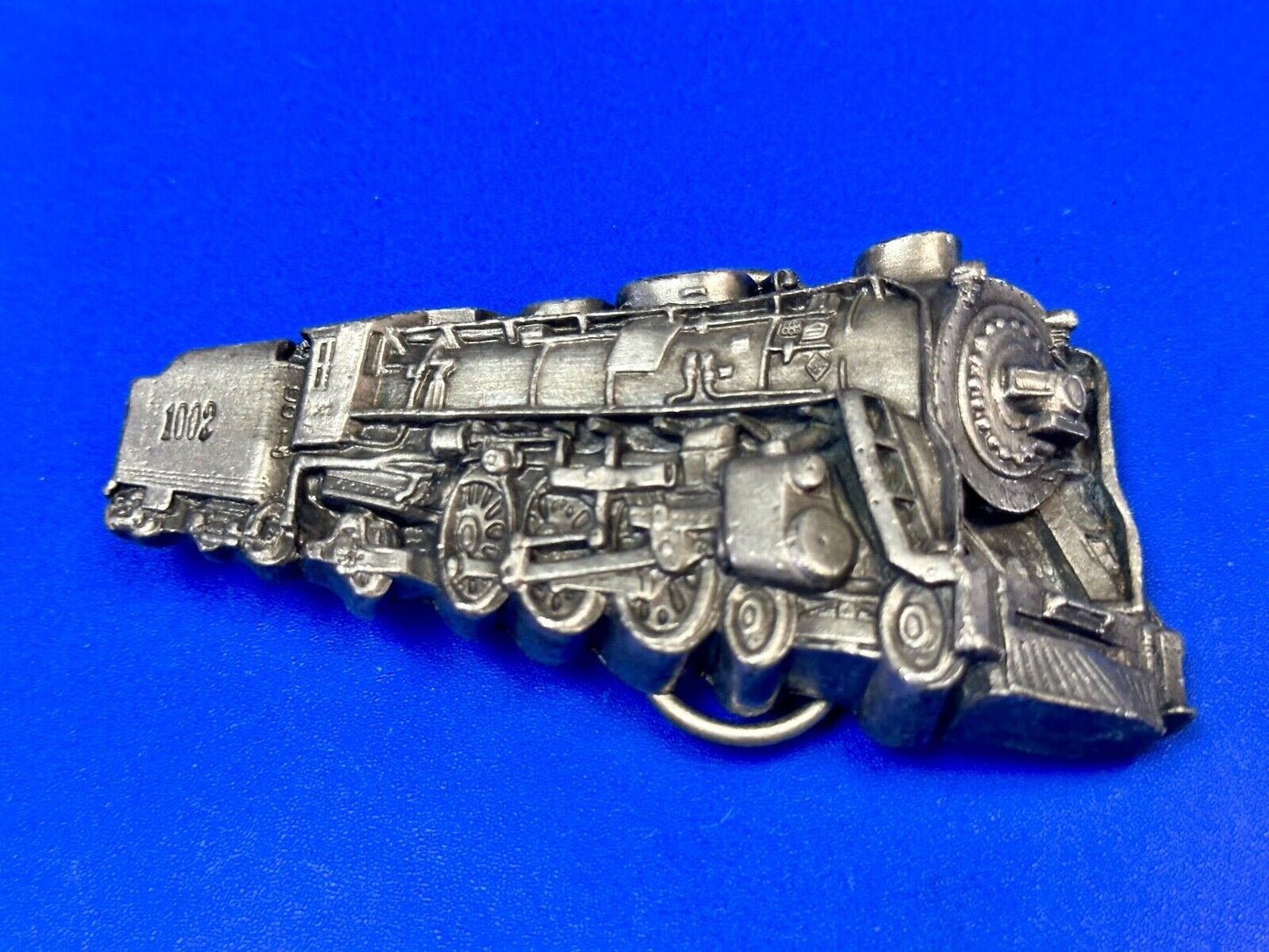 Train Rail Road Steam Engine RR vintage 1978 Bergamot Brass Works belt buckle