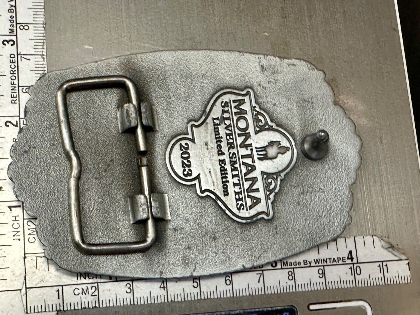 2023 Pendleton Whisky Let'er Buck Montana Silversmith Rodeo Cowboys Belt Buckle
