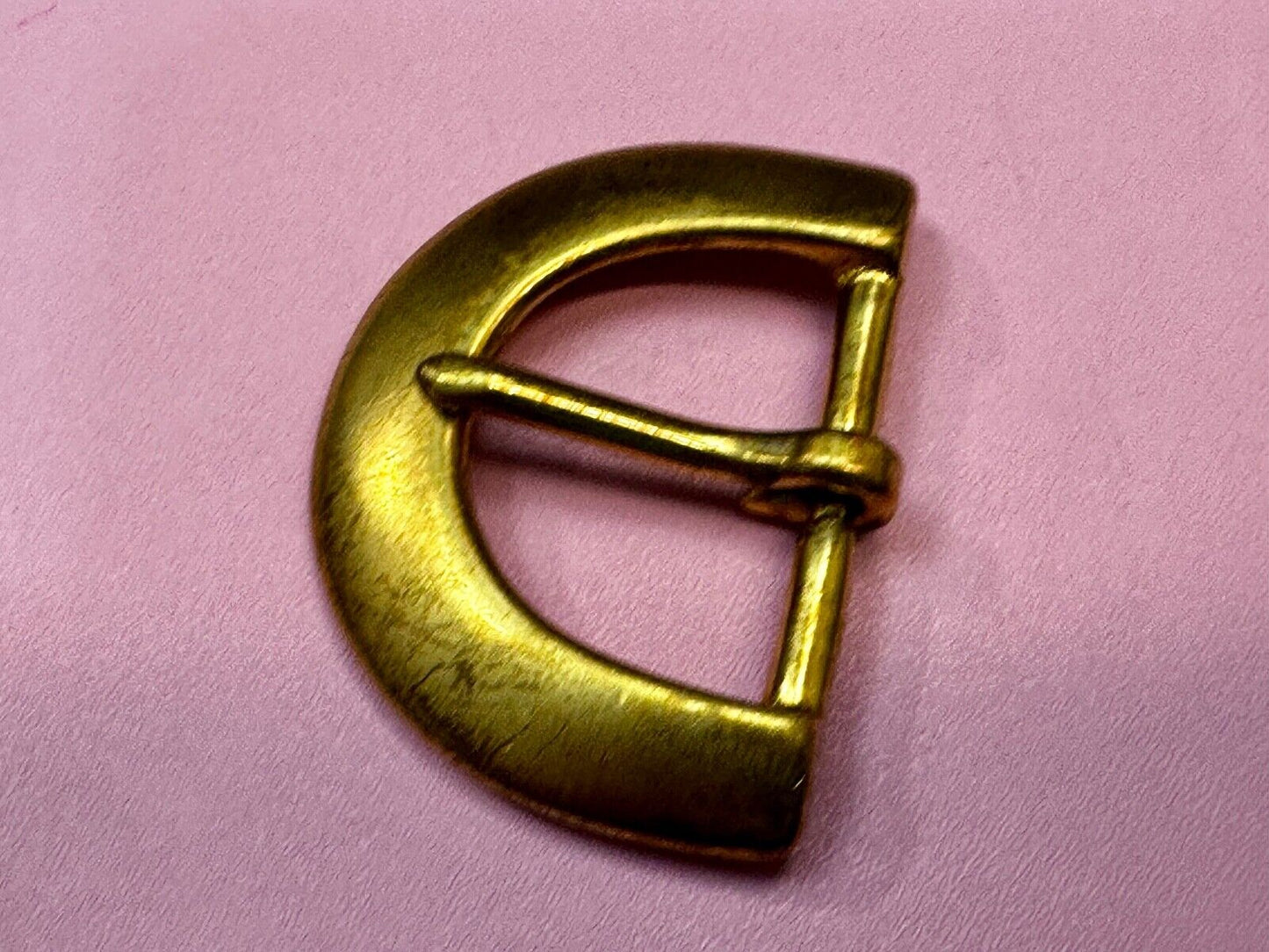 Thick Solid Brass Half Oval Shaped Vintage Replacement Belt Buckle