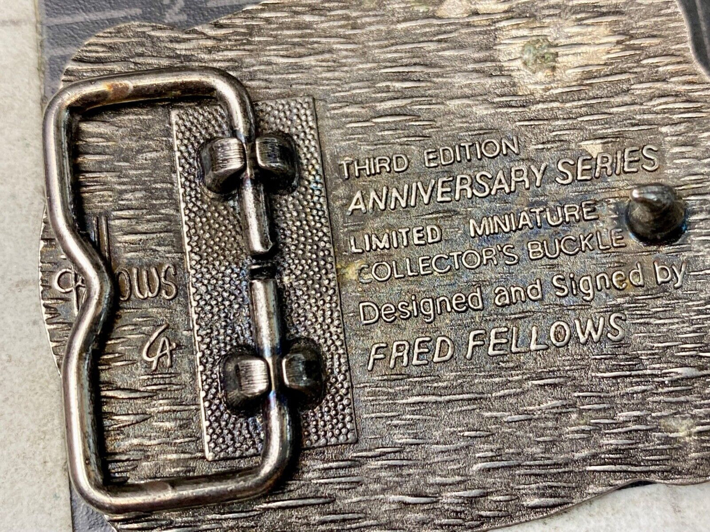 1985 Hesston YOUTH size Nation Finals Rodeo NFR Cowboy belt buckle