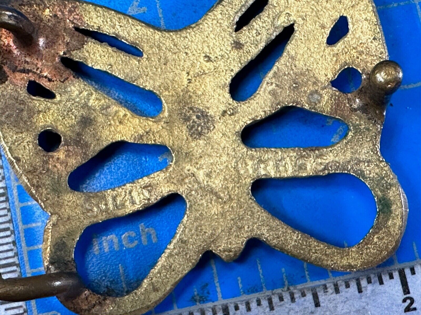 2" Butterfly Boho Hippie solid brass vintage Cutout belt buckle