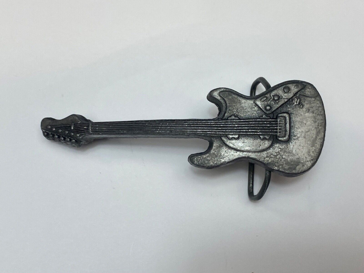 Vintage Electric Guitar - 6 String Rock Band Music Belt Buckle by Baron