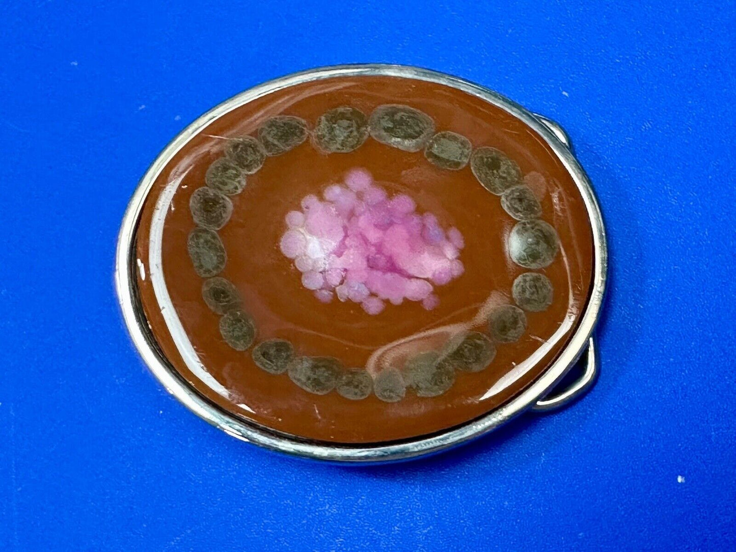 Art Enamel Swirl vintage artisan belt buckle