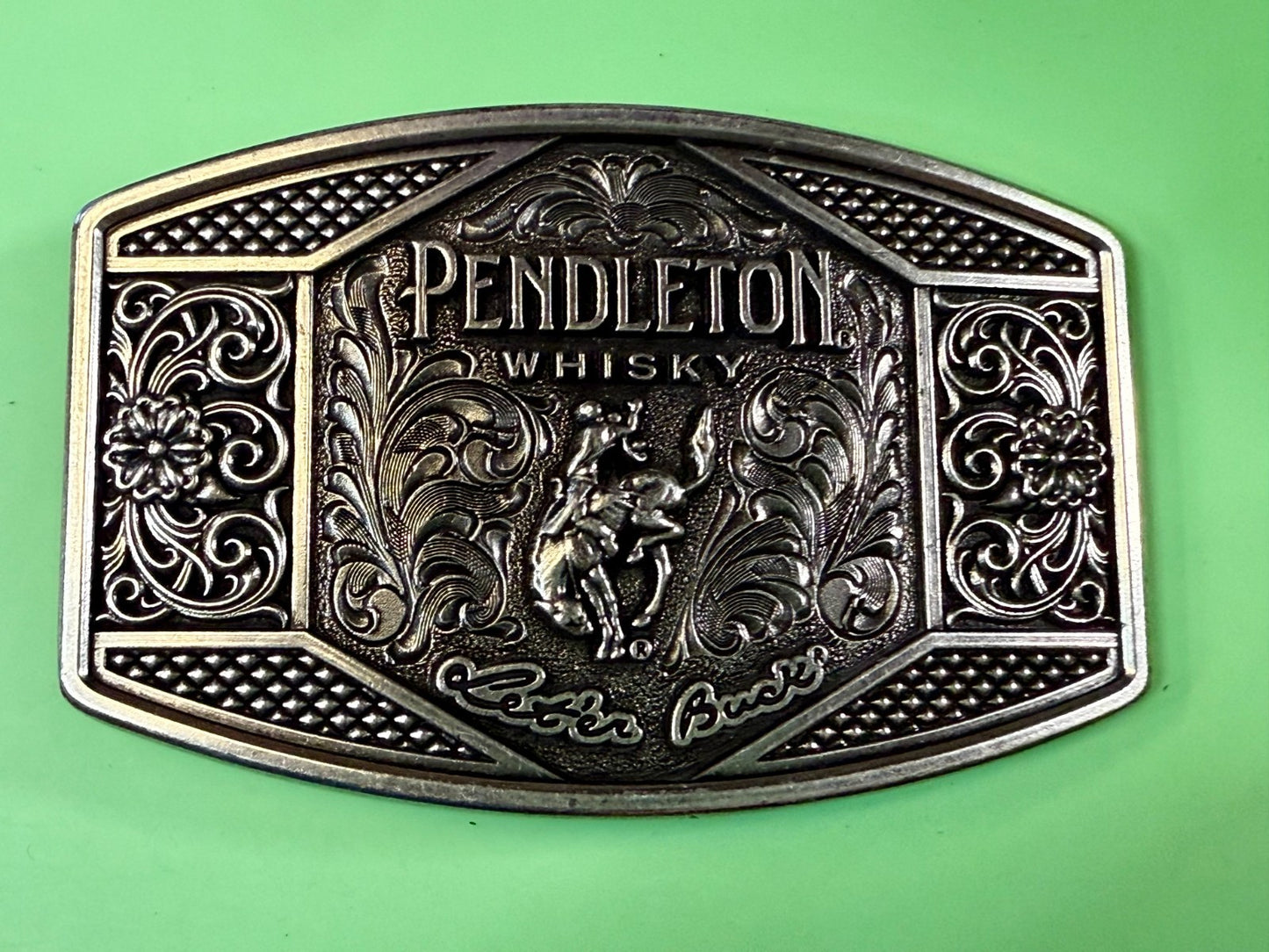 2022 Pendleton Whiskey Let'er Buck Rodeo Cowboy Montana Silversmiths Belt Buckle