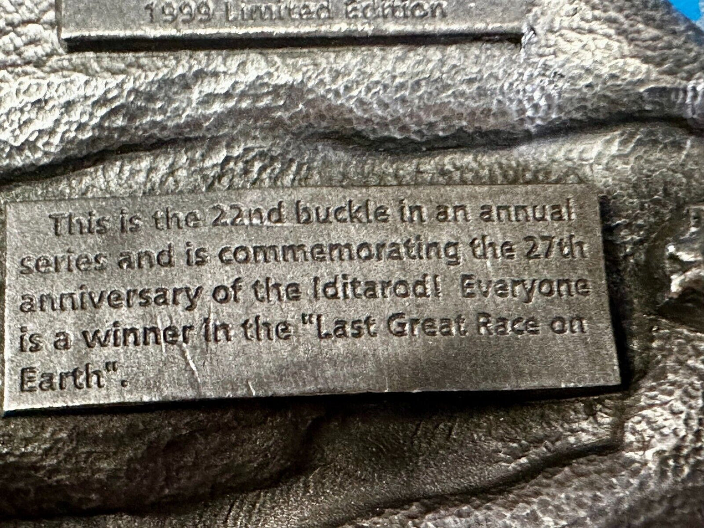 1999 Alaska Iditarod Commemorative Belt Buckle by Siskiyou