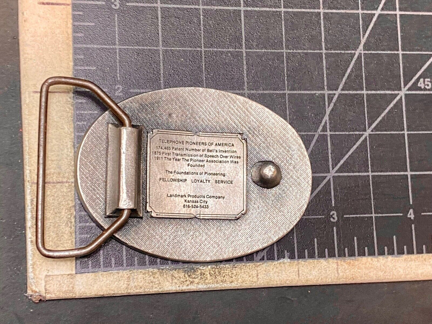 Telephone Pioneer of America Vtg. Telecommunications Commemorative Baron Buckle