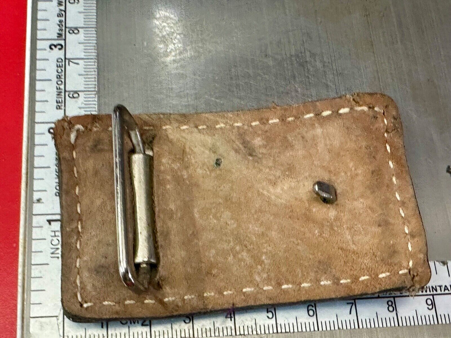 vintage brown leather belt buckle to restore