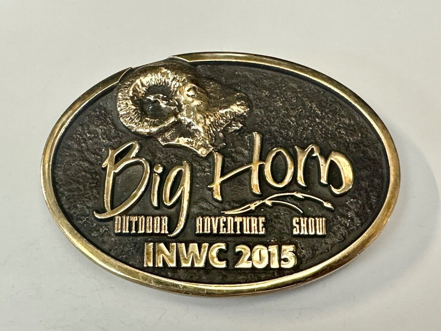 Big Horn Outdoor Adventure Show INWC 2015 Anacortes solid brass belt buckle