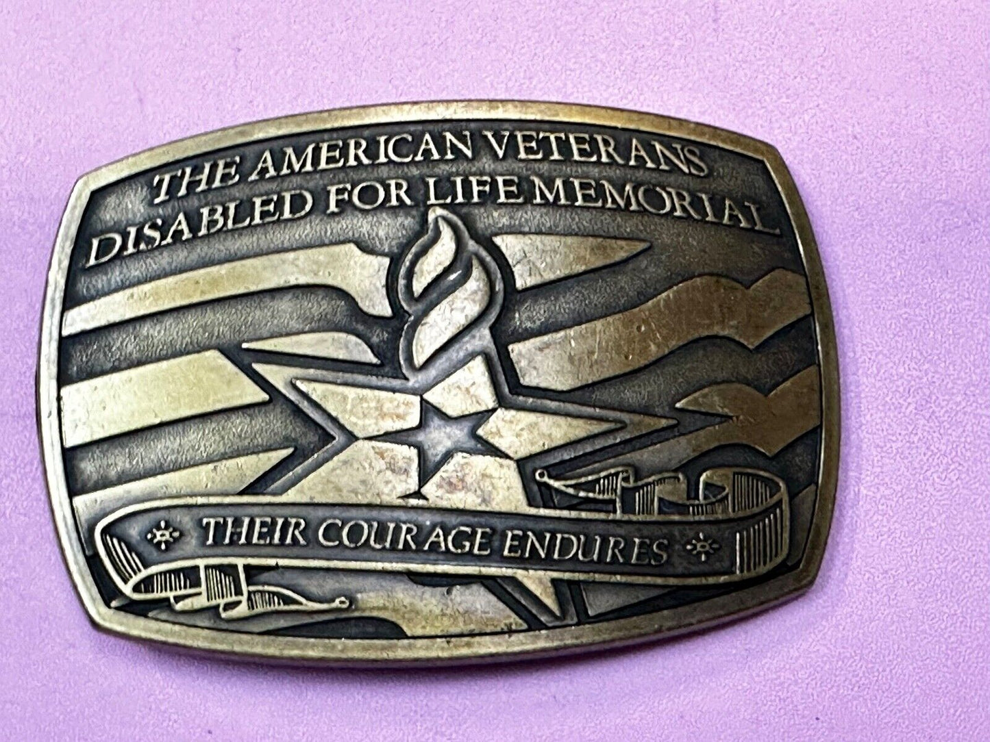 The American Veterans Disabled for life Memorial Commemorative Belt Buckle