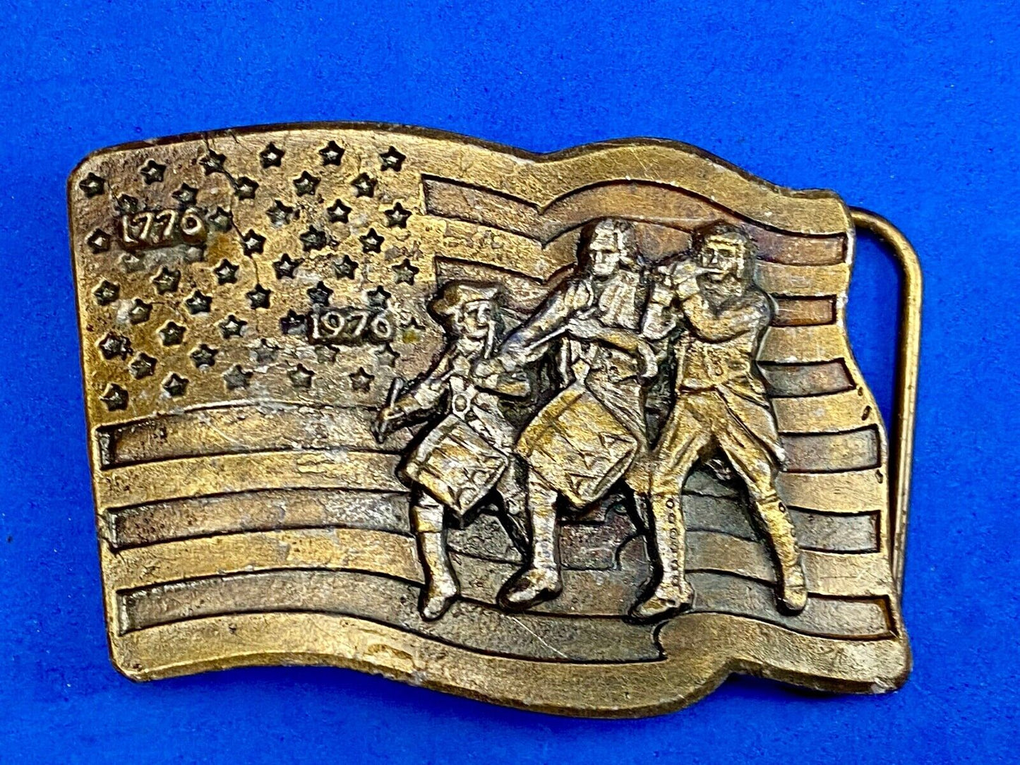 1976 - USA America 200th Anniversary Fife & Drum Corps Artisan Belt Buckle