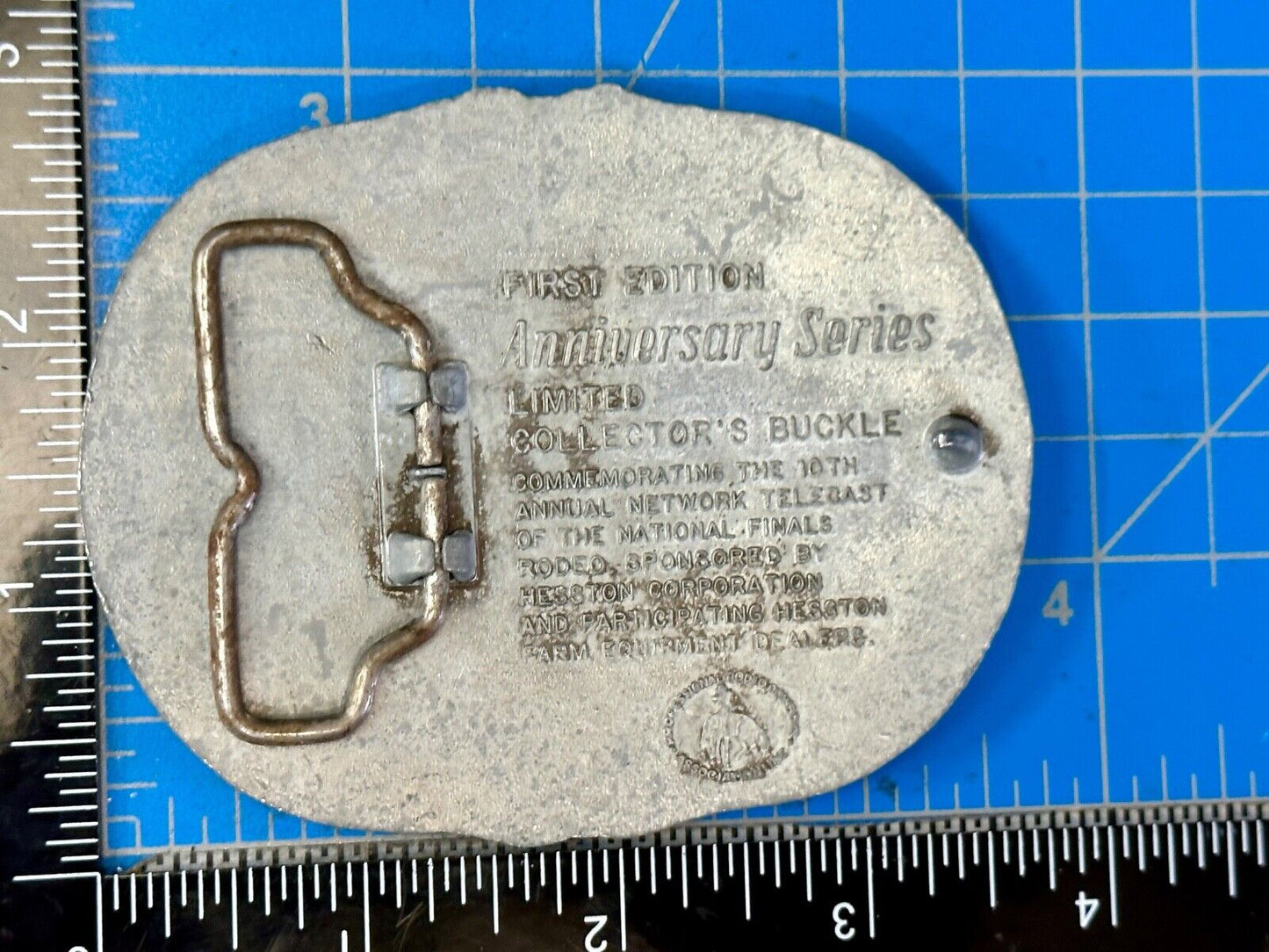 1983 Hesston National Finals Rodeo 25th Anniversary Adult Collectors Belt Buckle