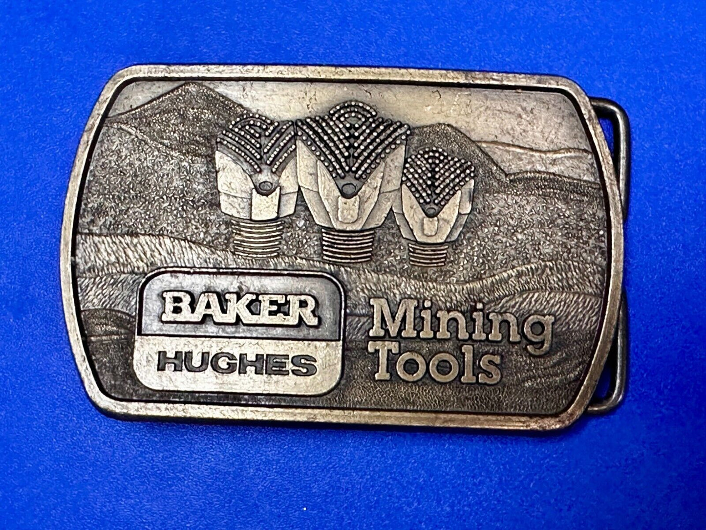 Baker Hughes Mining Tools Mine Drilling Bit Head Advertisement Belt Buckle -1991