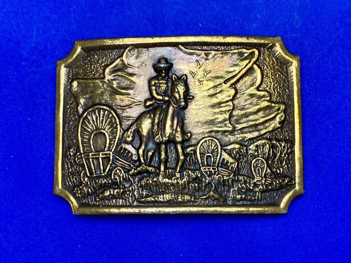 Tall in the Saddle Art Western Horse and Cowboy way of life! Vintage belt buckle