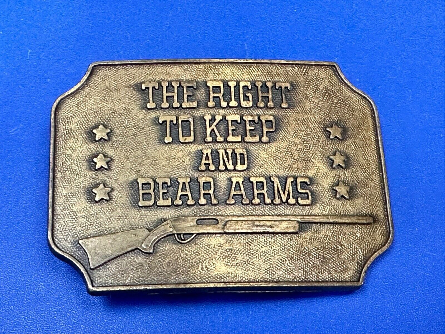 the right to keep and bear arms 2nd amendment gun rights vintage belt buckle