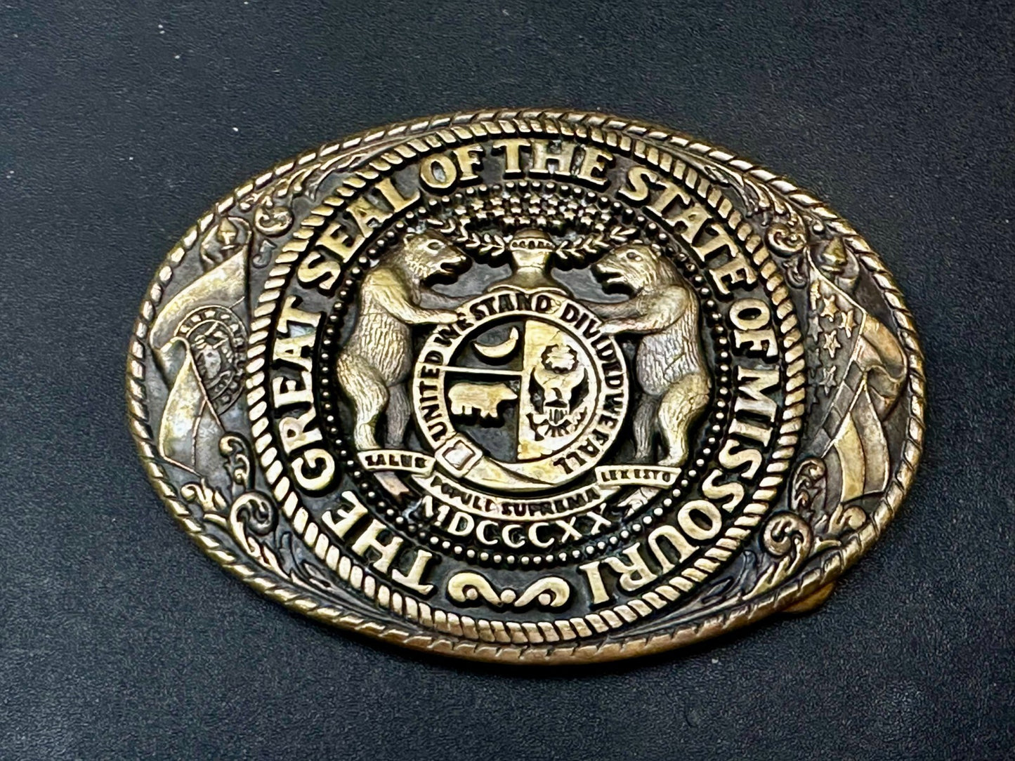 The Great Seal Of The State Of Missouri Statehood Series Tony Lama Belt Buckle