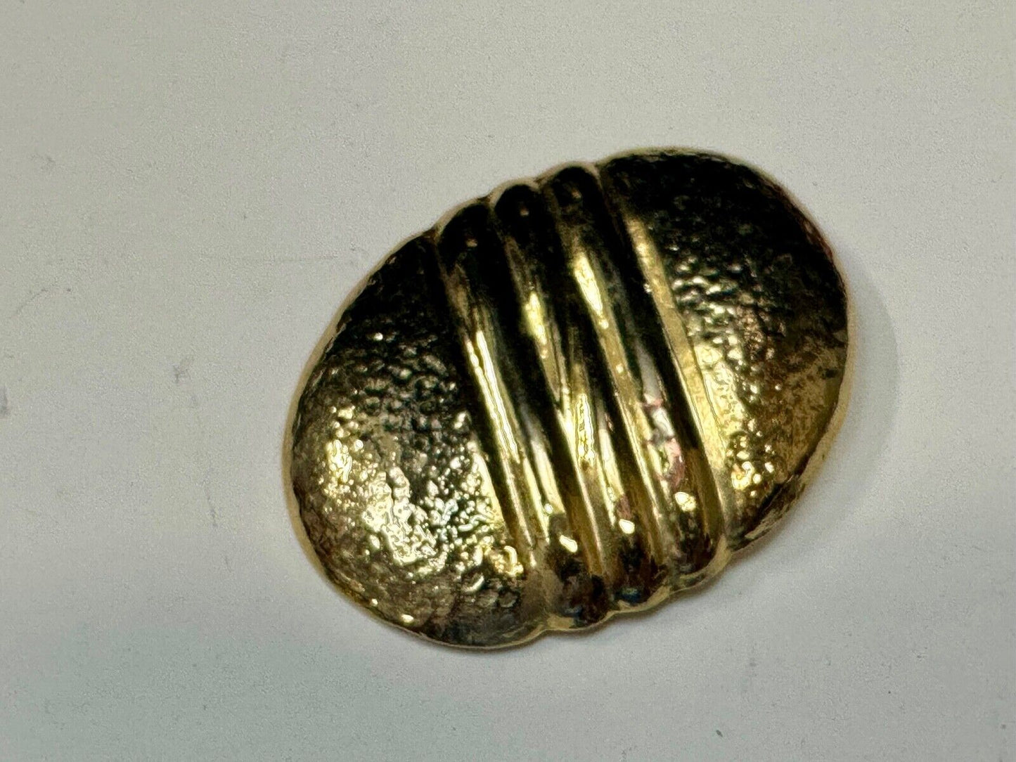 Vintage Chunky Gold Tone Raised belt buckle Scarf Slide Holder marked A