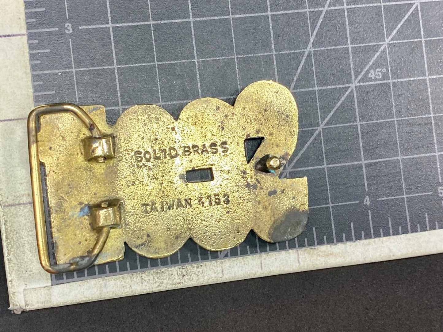 Vintage 70'S Baron Buckle Co Scott Cut-Out Name Belt Buckle - Solid Brass