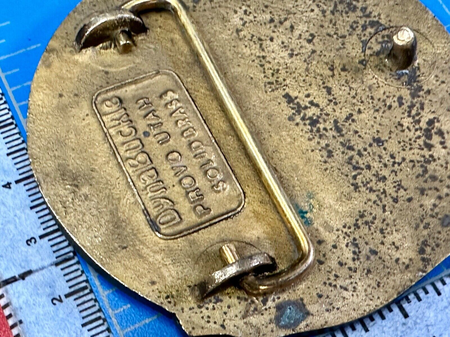 The Geological Society of America vintage solid brass round belt buckle