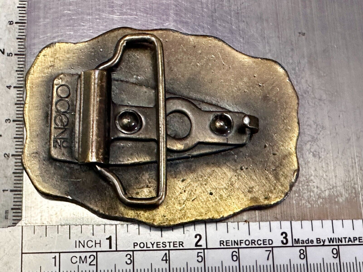 1970s JIM Name - Custom Brass Tone Metal Oden USA Personalized Belt Buckle