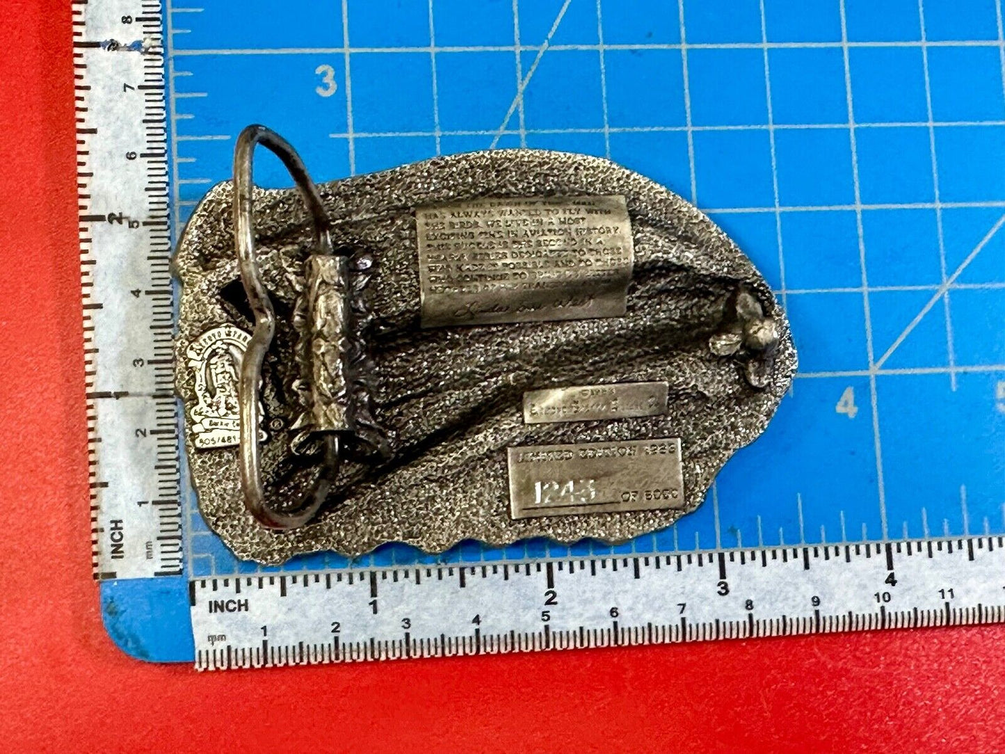 1983 American Aviation Commemorative Plane Pilots belt buckle by Arroyo Grande