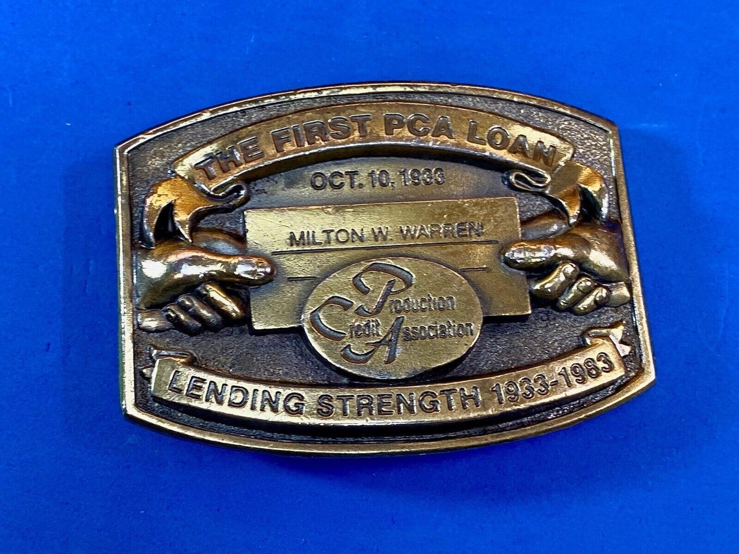 The First Pca Loan Belt Buckle - Lending And Strength Production Credit Assn.