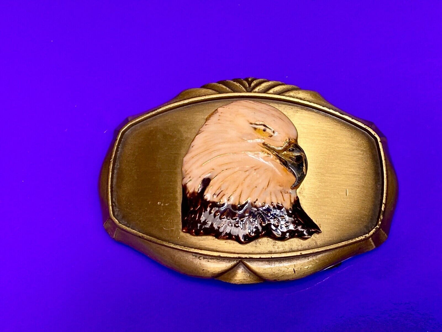 Vintage 1978 American Usa Bald Eagle Commemorative Belt Buckle By Raintree