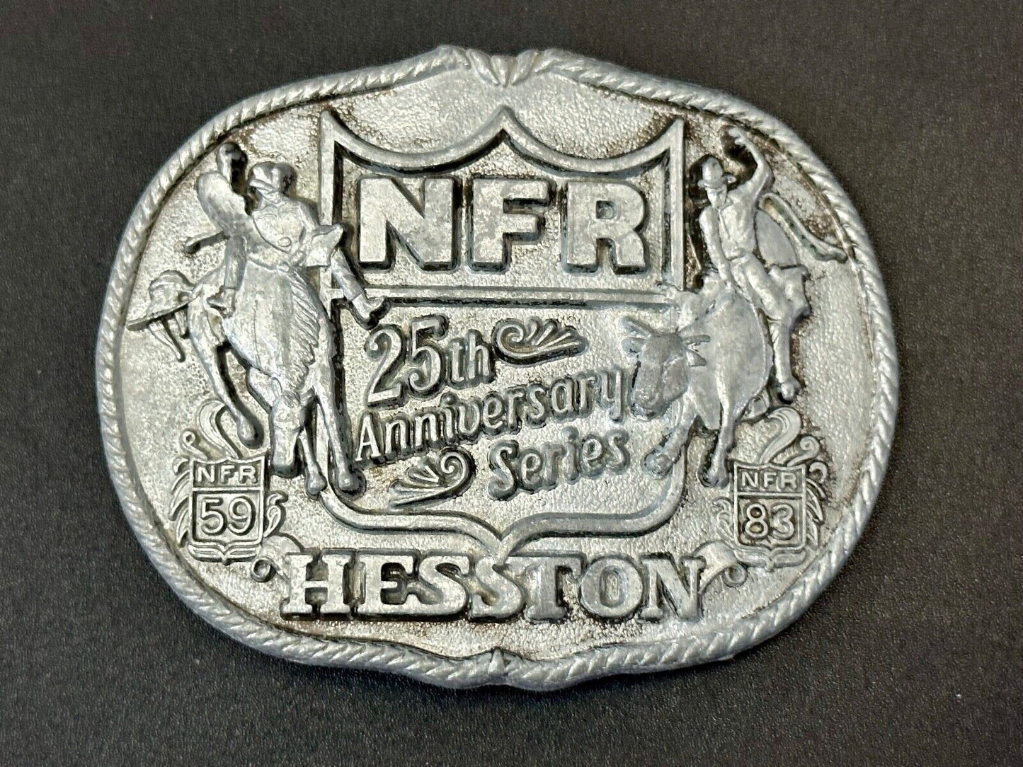 1983 Hesston National Finals Rodeo 25th Anniversary Adult Collectors Belt Buckle