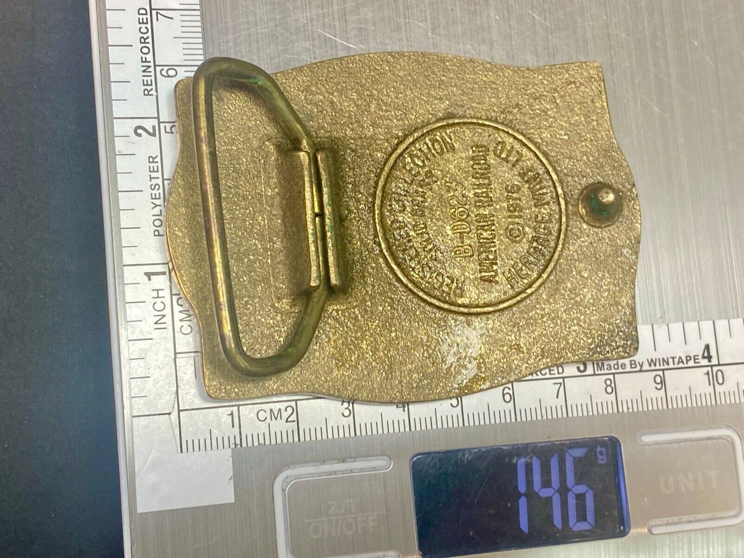 Vintage 1976 American Rr Railroad Solid Brass Train Belt Buckle Heritage Mint