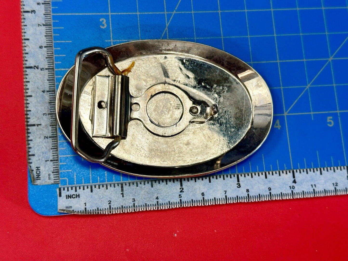 Vintage Engraved vintage western flower swirl design oval belt buckle
